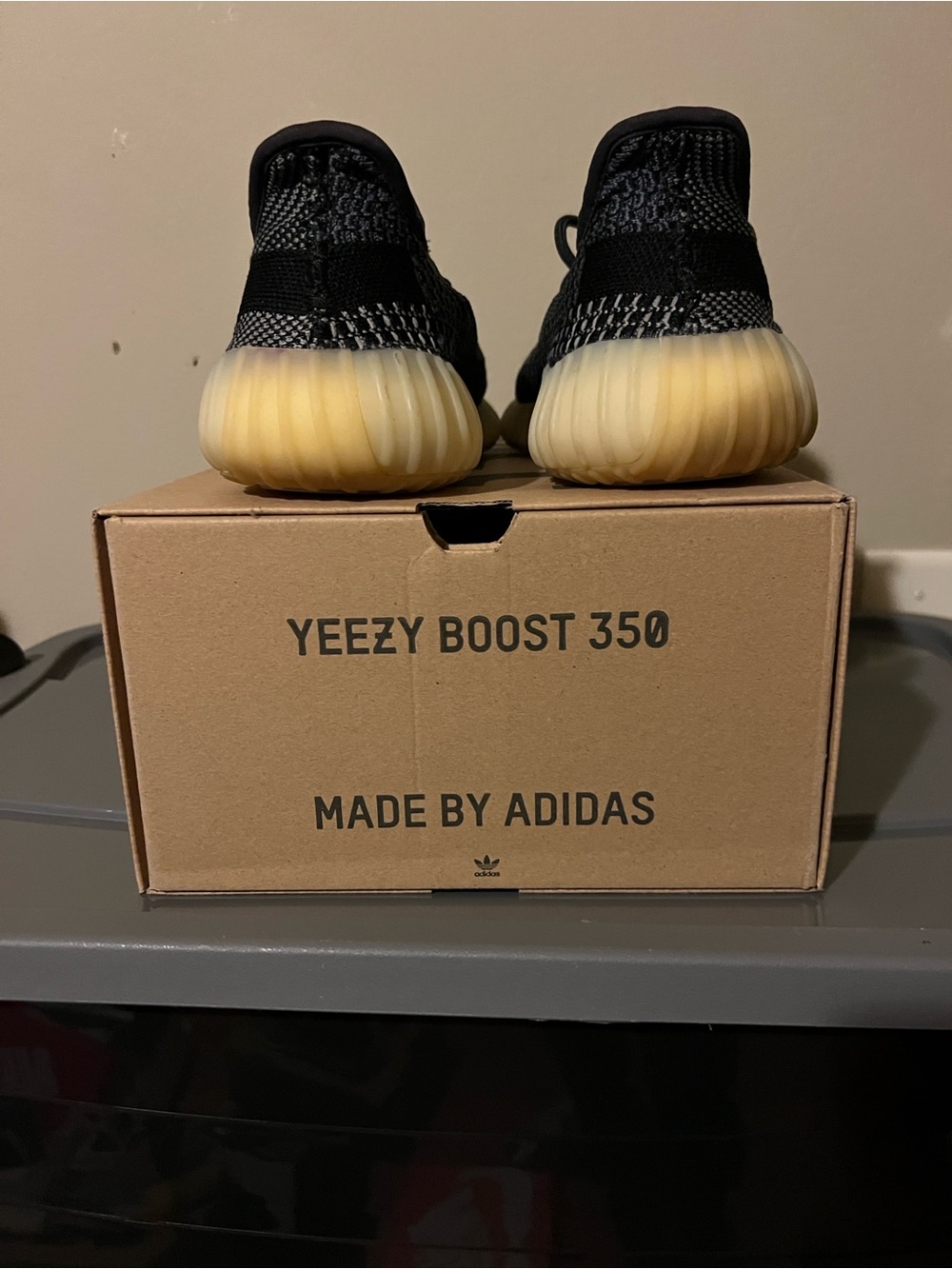 adidas Women Yeezy Boost 350 V2 Sneakers - Black & Cream Sole